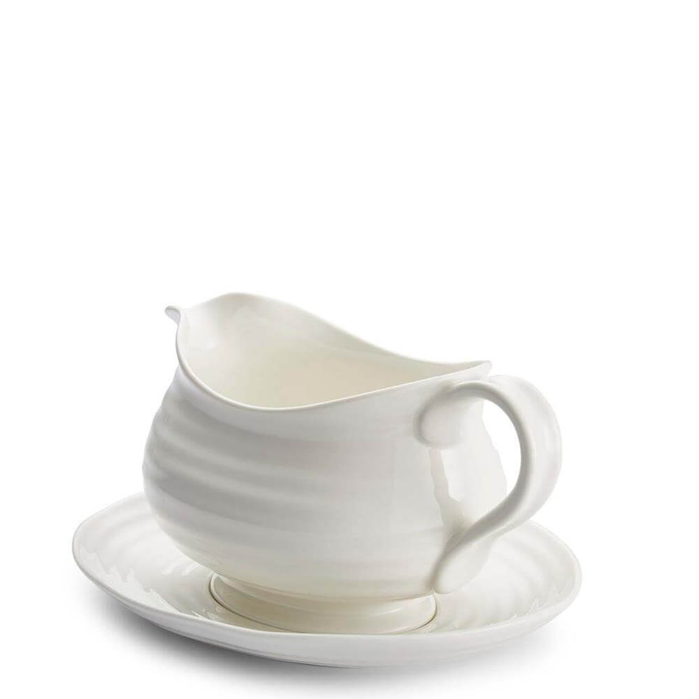 Sophie Conran for Portmeirion White Gravy Boat and Stand